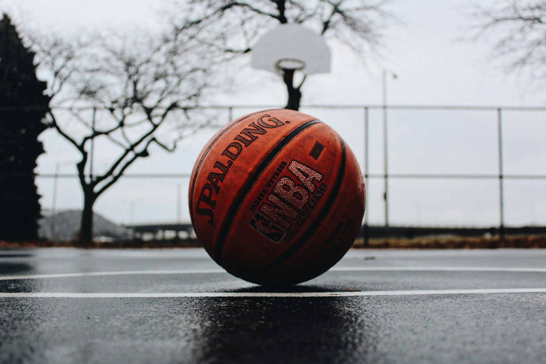 Basketball on an outdoor court